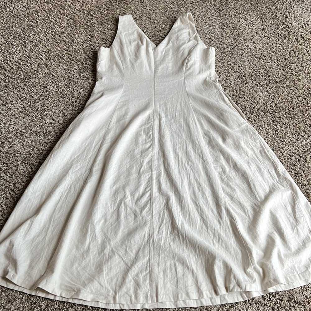 Tahari Fit & Flare Linen Blend Midi Dress - image 2