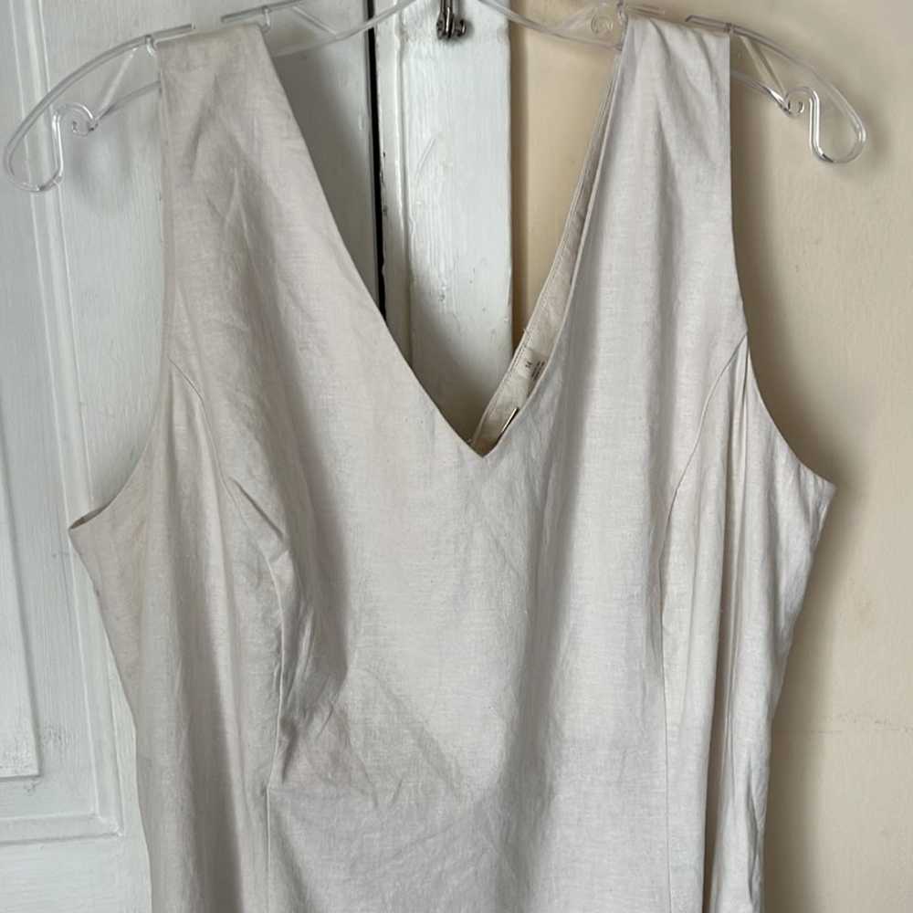 Tahari Fit & Flare Linen Blend Midi Dress - image 5