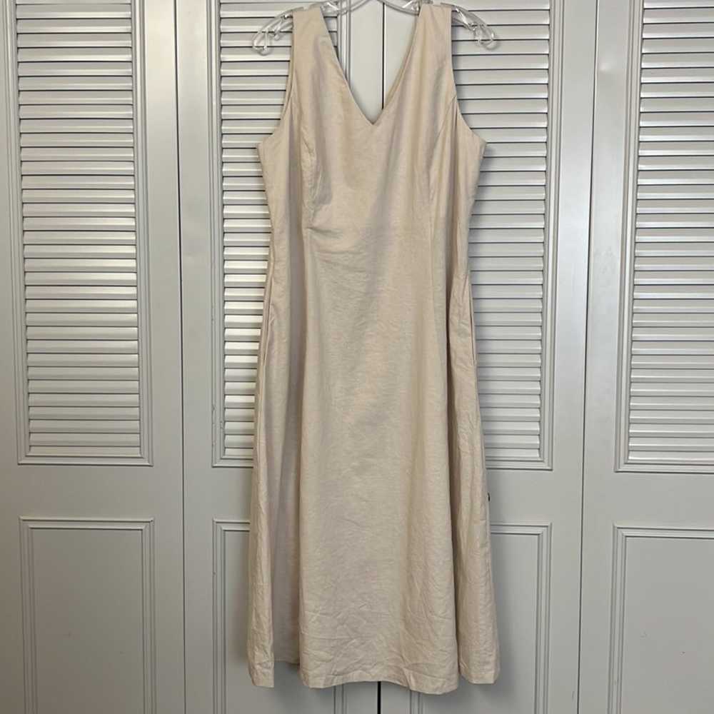 Tahari Fit & Flare Linen Blend Midi Dress - image 6