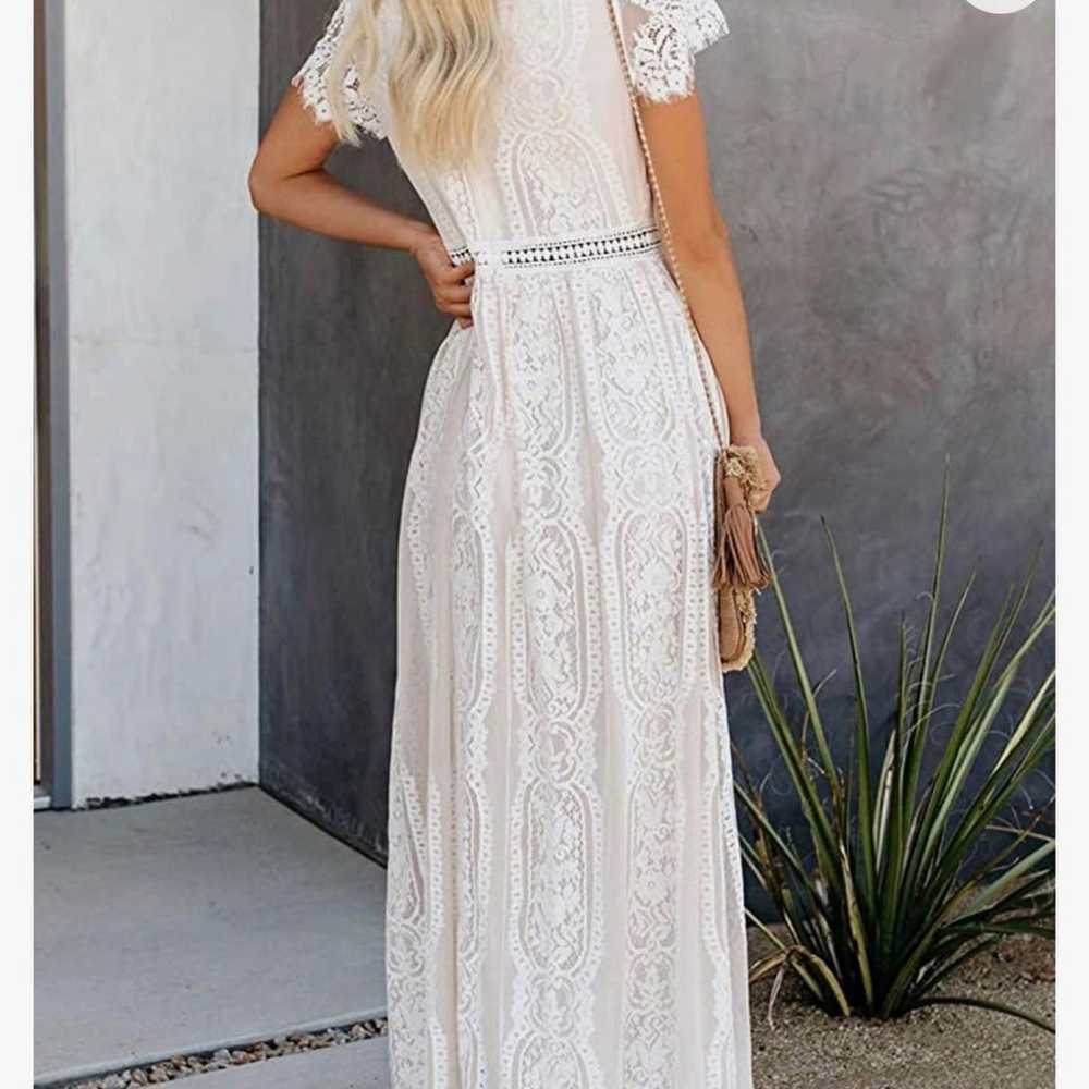 Floral Lace White Maxi Dress- maternity too - image 2