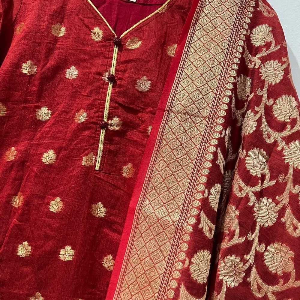 Indian Pakistani  katan salwar Kameez Dupatta - image 1