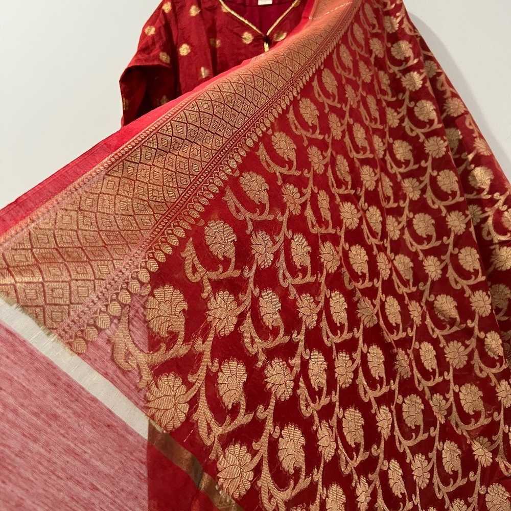 Indian Pakistani  katan salwar Kameez Dupatta - image 3