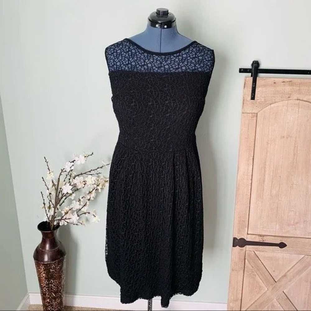 Ashley Stewart Crochet Lace Illusion Dress Size 14 - image 1