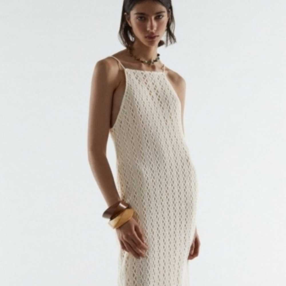 Zara long crochet dress sz L online favorite - image 1