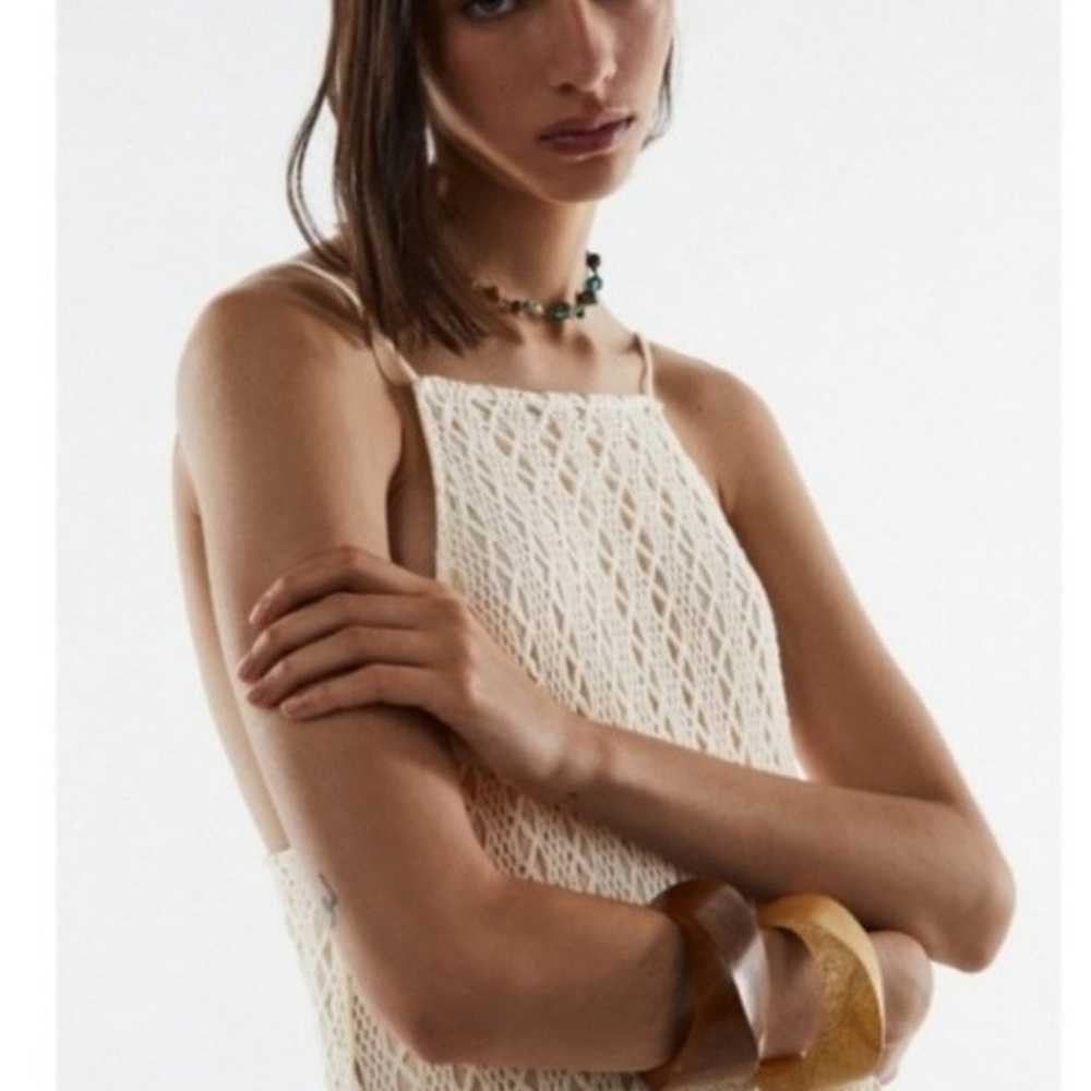 Zara long crochet dress sz L online favorite - image 4