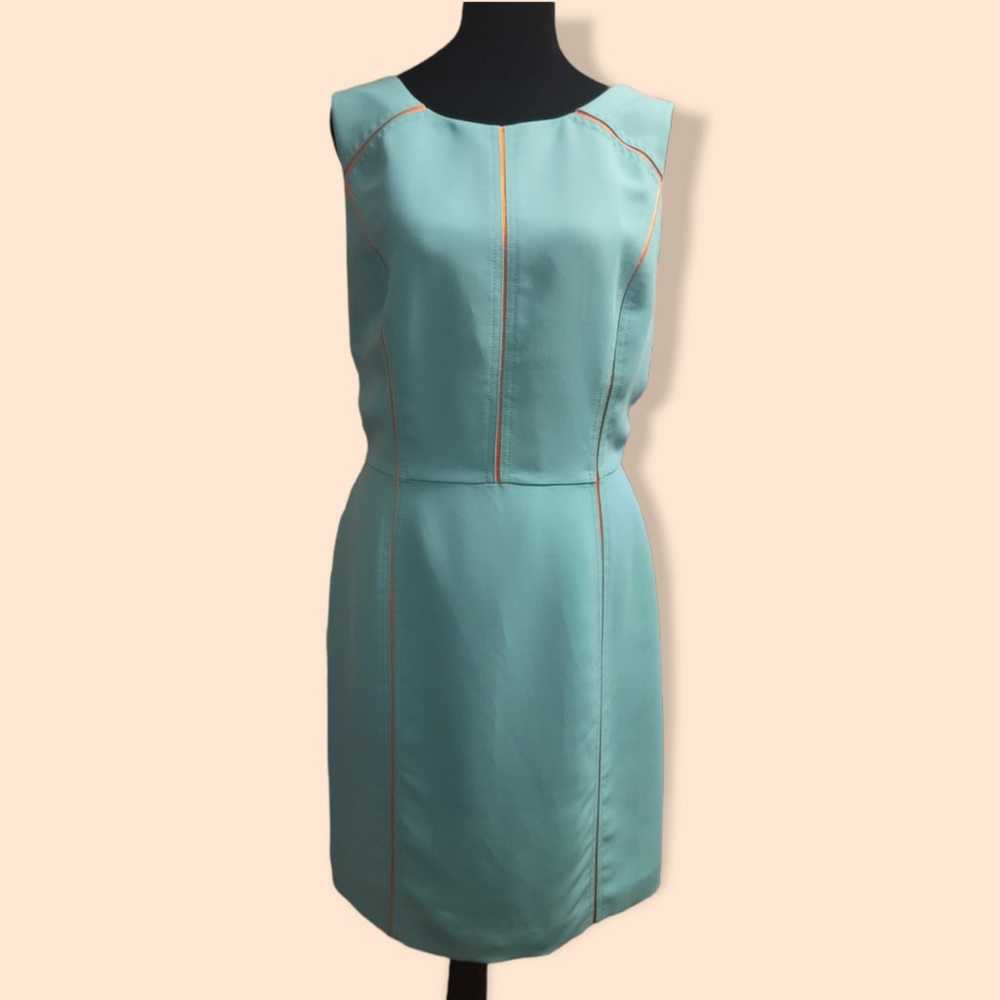 Gianni Bini Mint Green Fitted Dress Satin Accent … - image 1