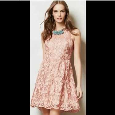 Yoana Baraschi Blush Pink Lace Sleeveless Dress - image 1