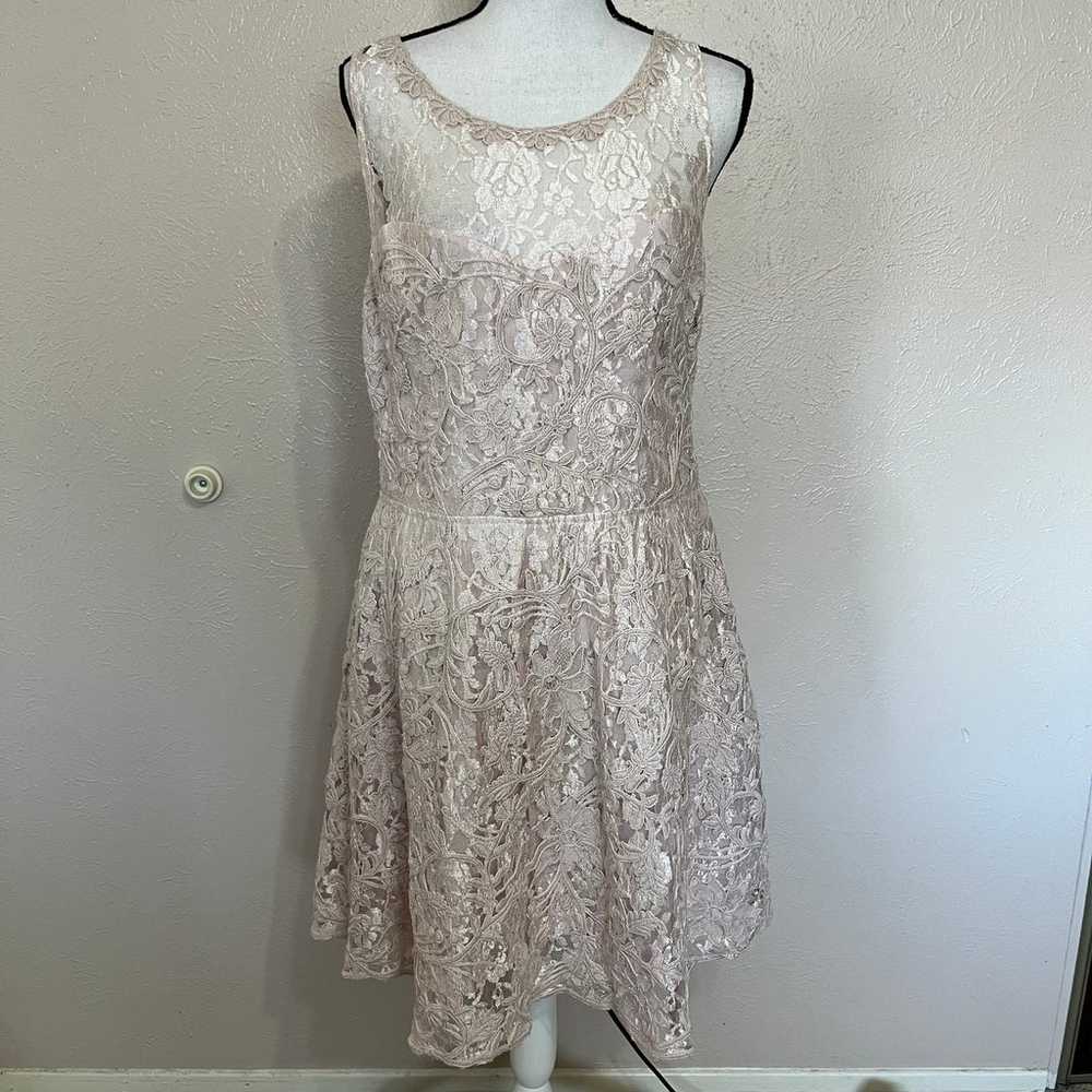 Yoana Baraschi Blush Pink Lace Sleeveless Dress - image 3