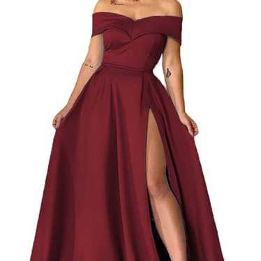 NWOT Beautiful Red Satin Ball Gown - image 1