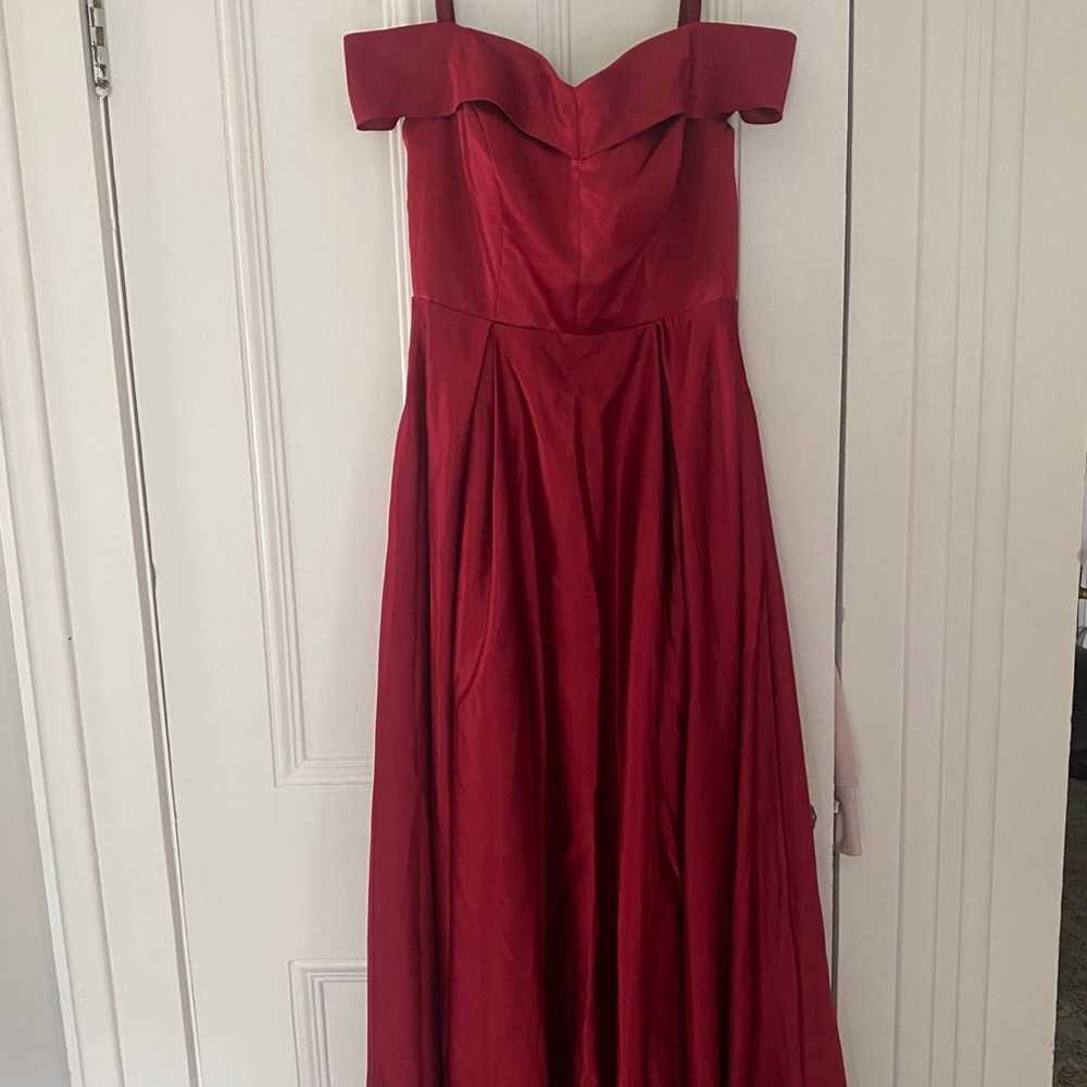 NWOT Beautiful Red Satin Ball Gown - image 3