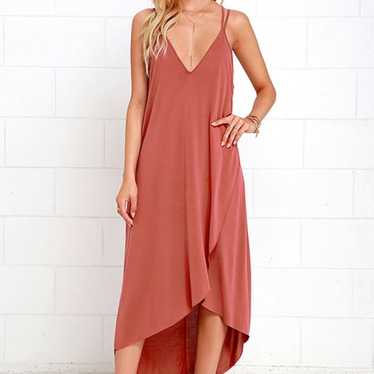 LUSH Mood and Melody Washed Red High-Low Dress - image 1