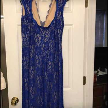 Royal blue lace dress - image 1