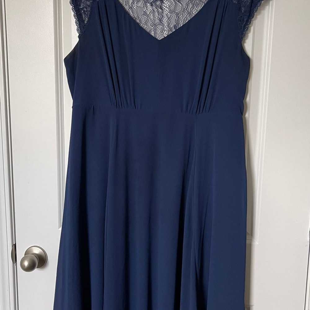 Torrid Blue Chiffon Dress sz 14 - image 1