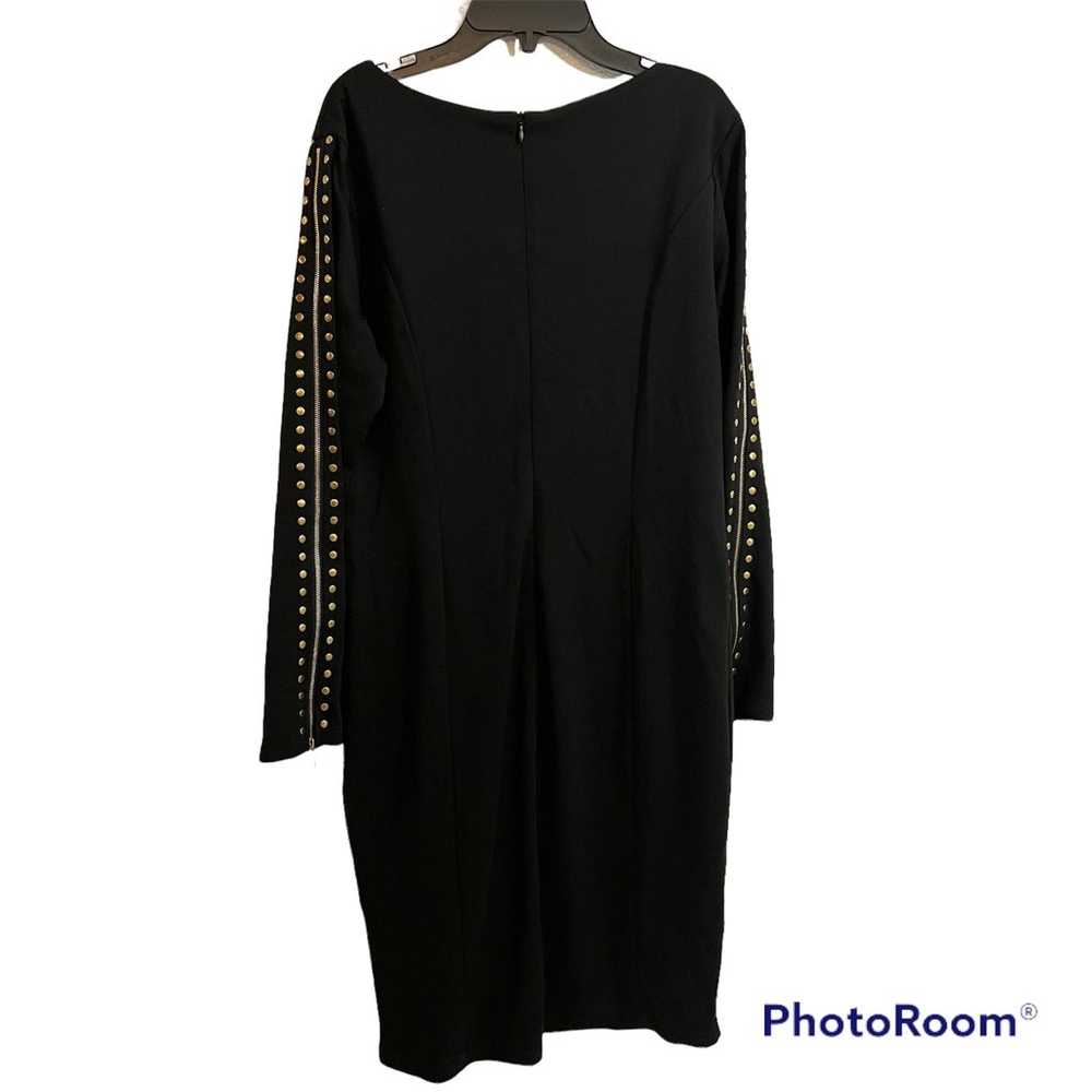 MIUSOL  black studded / zipper design midi dress - image 2