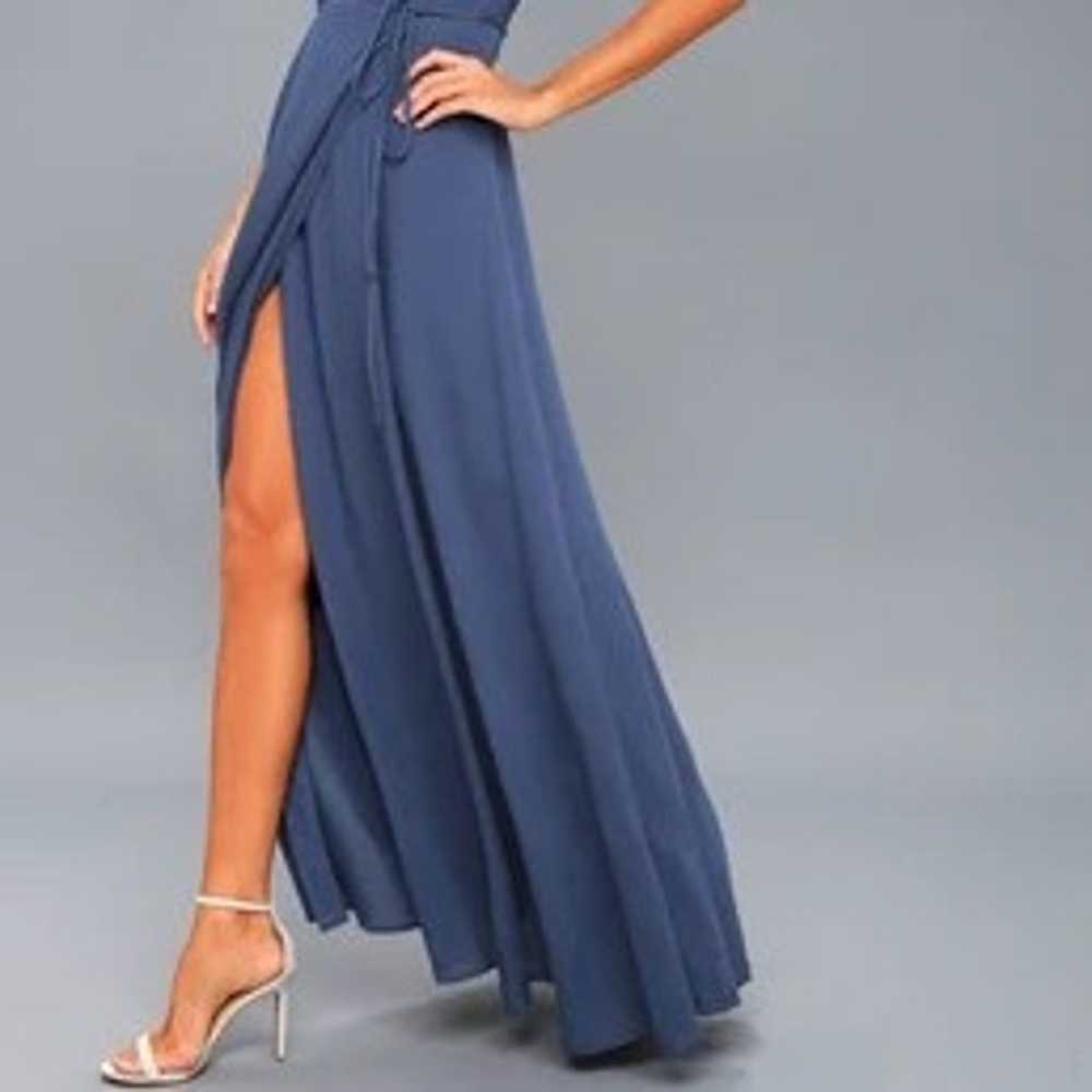 Heart of Marigold Denim Blue Wrap Maxi Dress - image 2