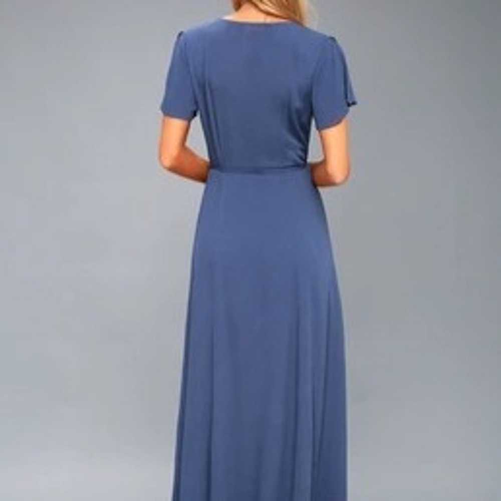 Heart of Marigold Denim Blue Wrap Maxi Dress - image 3