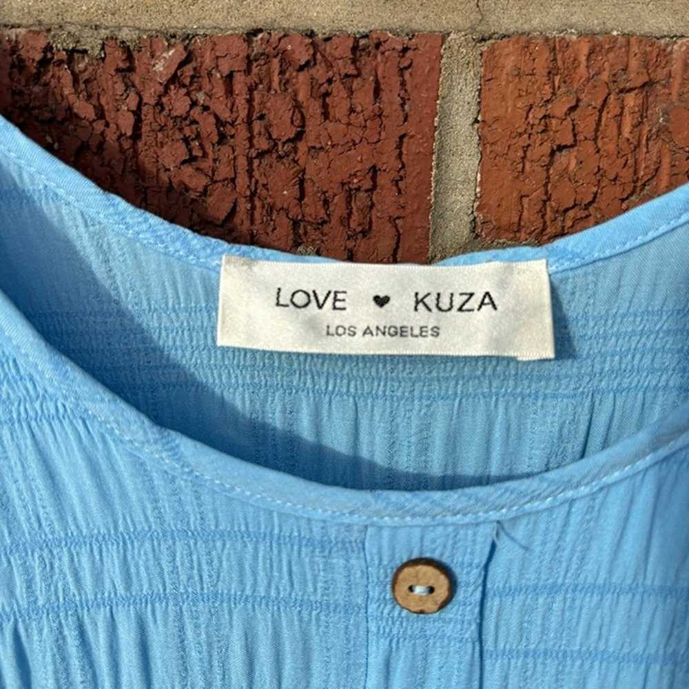 Love Kuza Sky Blue Button Sleeveless Textured Mid… - image 3