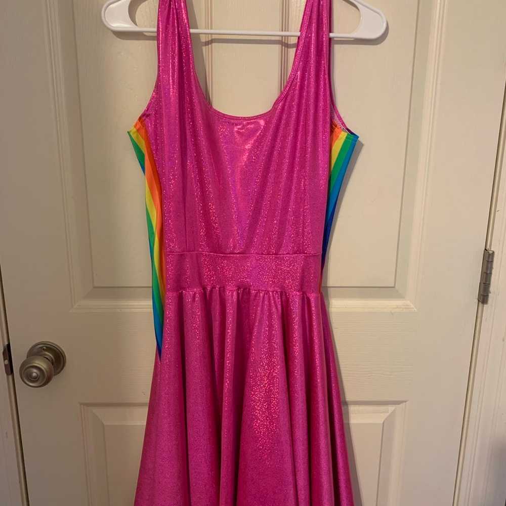 Pink and Rainbow Sparkly Dress - image 1