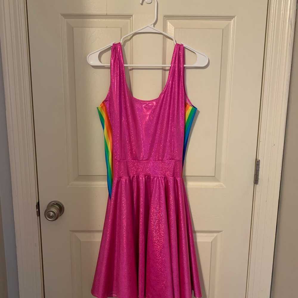 Pink and Rainbow Sparkly Dress - image 3