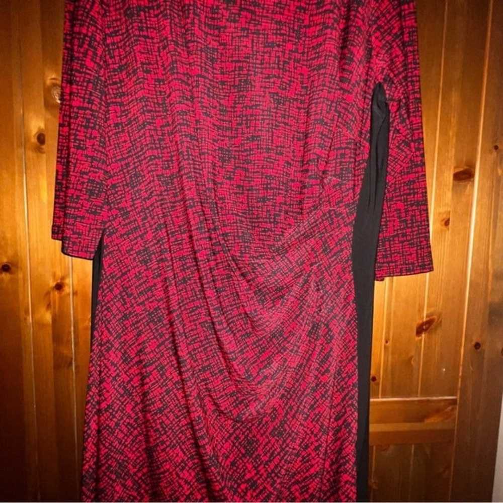 LAUREN RALPH LAUREN 18W Red Black Print Jersey Ru… - image 3