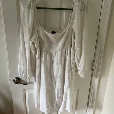 JCrew Square Neck Soft Gauze White Dress - XL