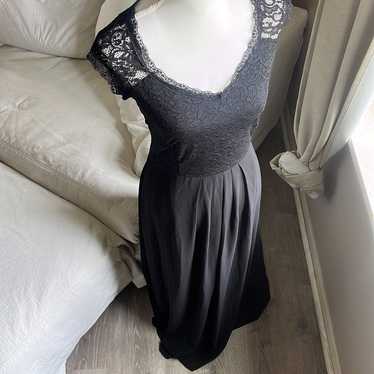 New black long lace evening dress gown - image 1