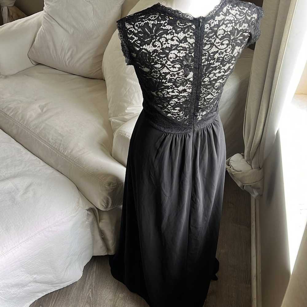 New black long lace evening dress gown - image 5