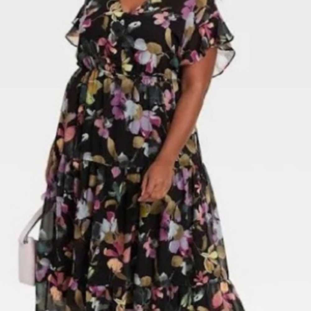 Floral Tiered Skirt Chiffon Maxi Dress. - image 6