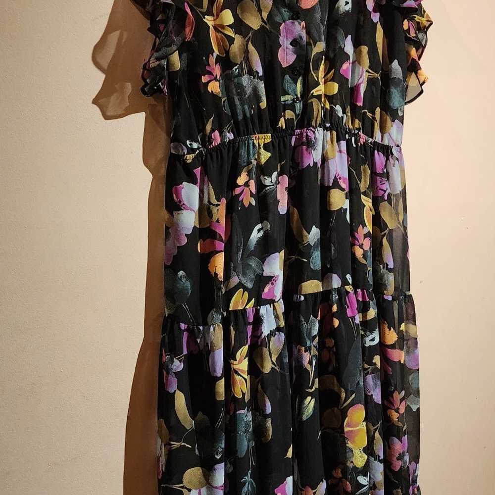 Floral Tiered Skirt Chiffon Maxi Dress. - image 7