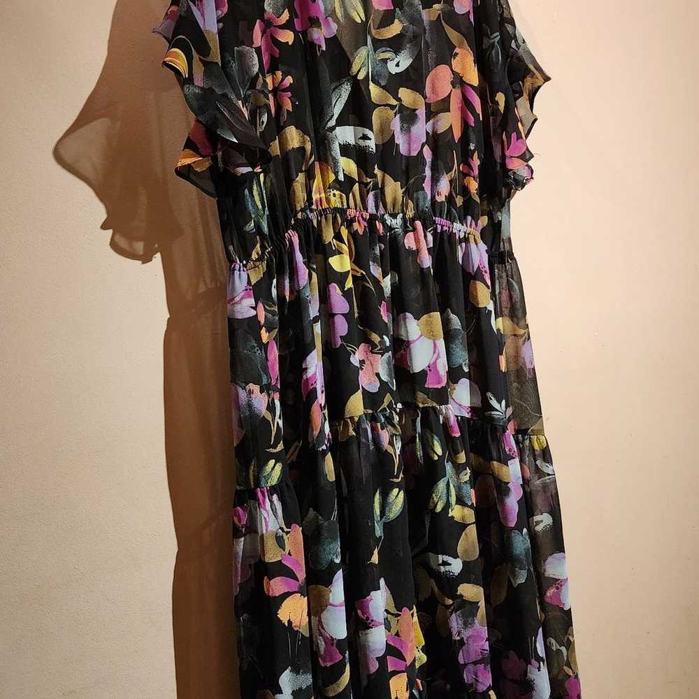 Floral Tiered Skirt Chiffon Maxi Dress. - image 8