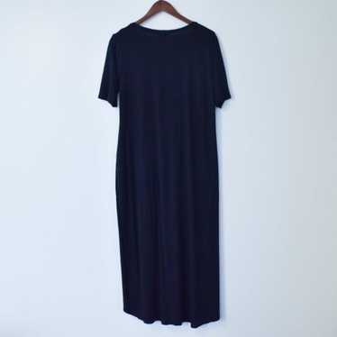 Torrid high slit black midi dress with short slee… - image 1