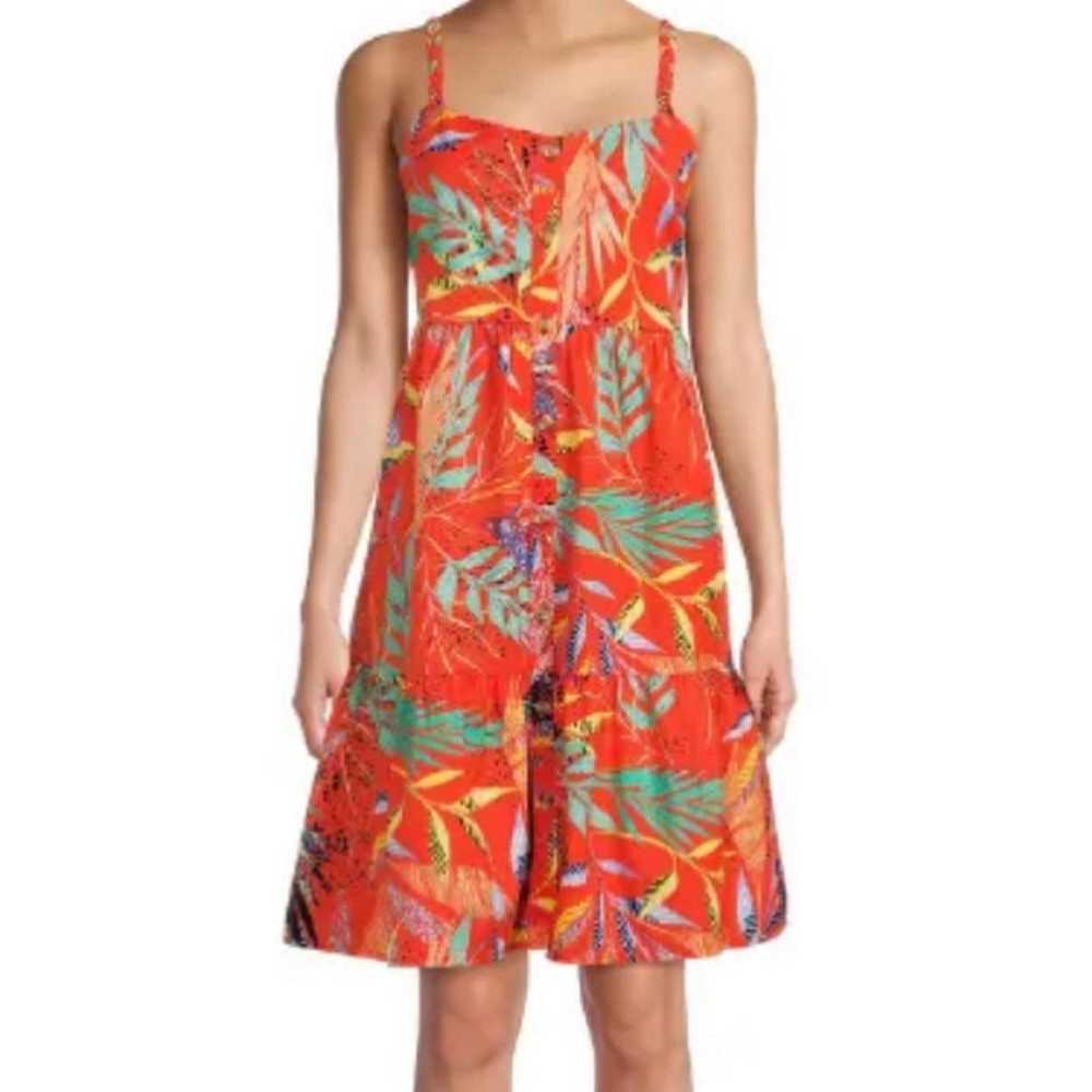 Tropical Linen Blend Dress XL - image 1