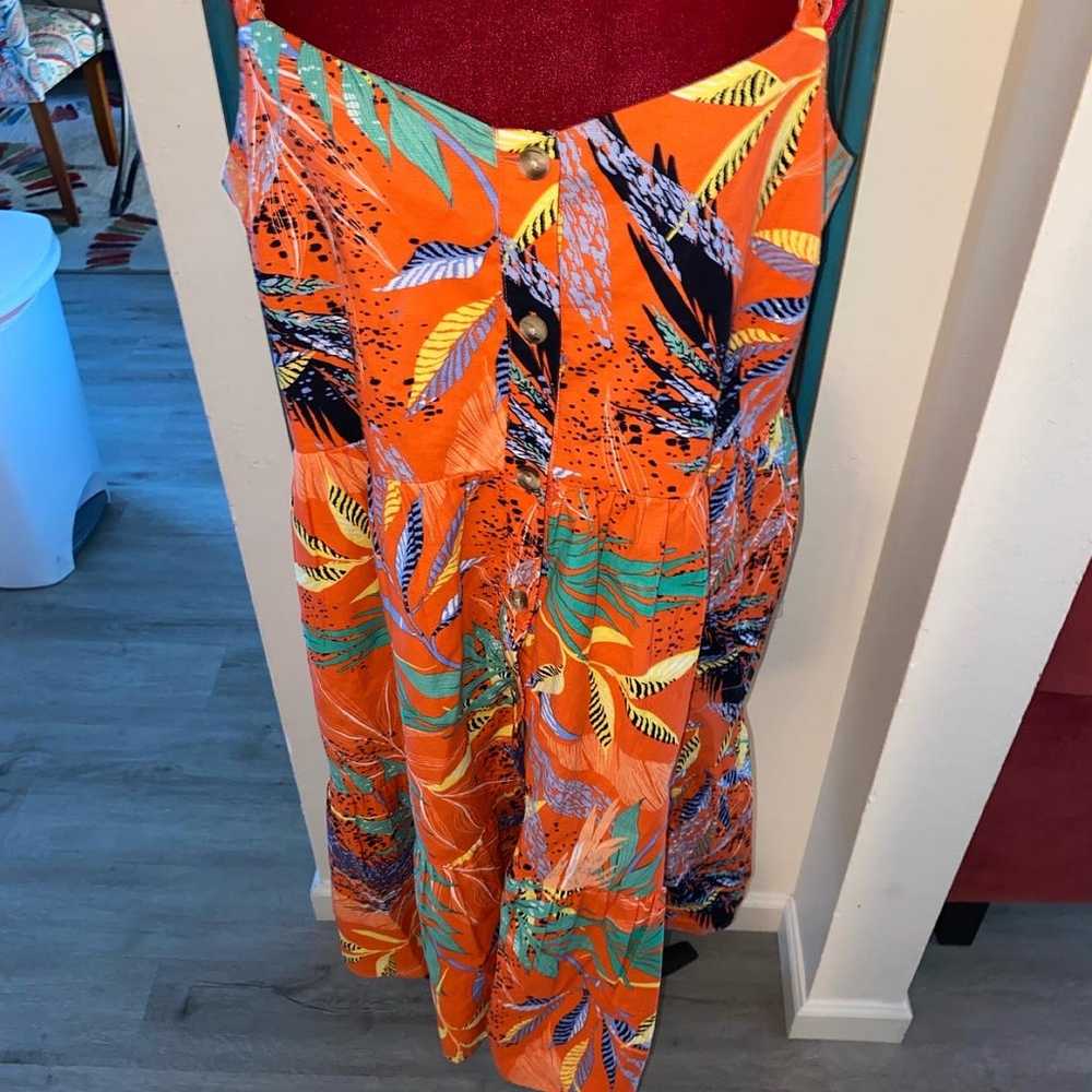 Tropical Linen Blend Dress XL - image 5