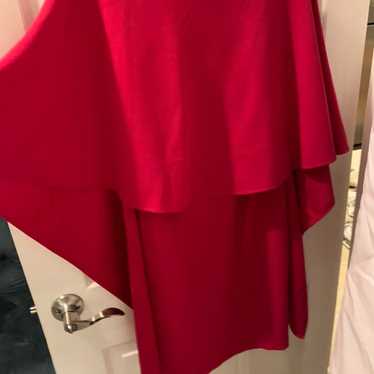 Lulus Backless Cape Dress Magenta