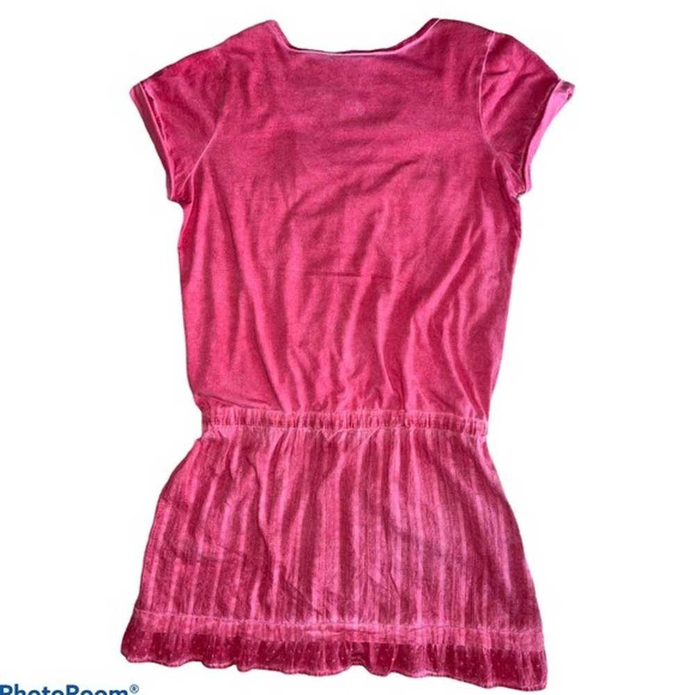 EUC DKNY JEANS Red Tie-Dye Mini T-shirt Dress XL - image 2