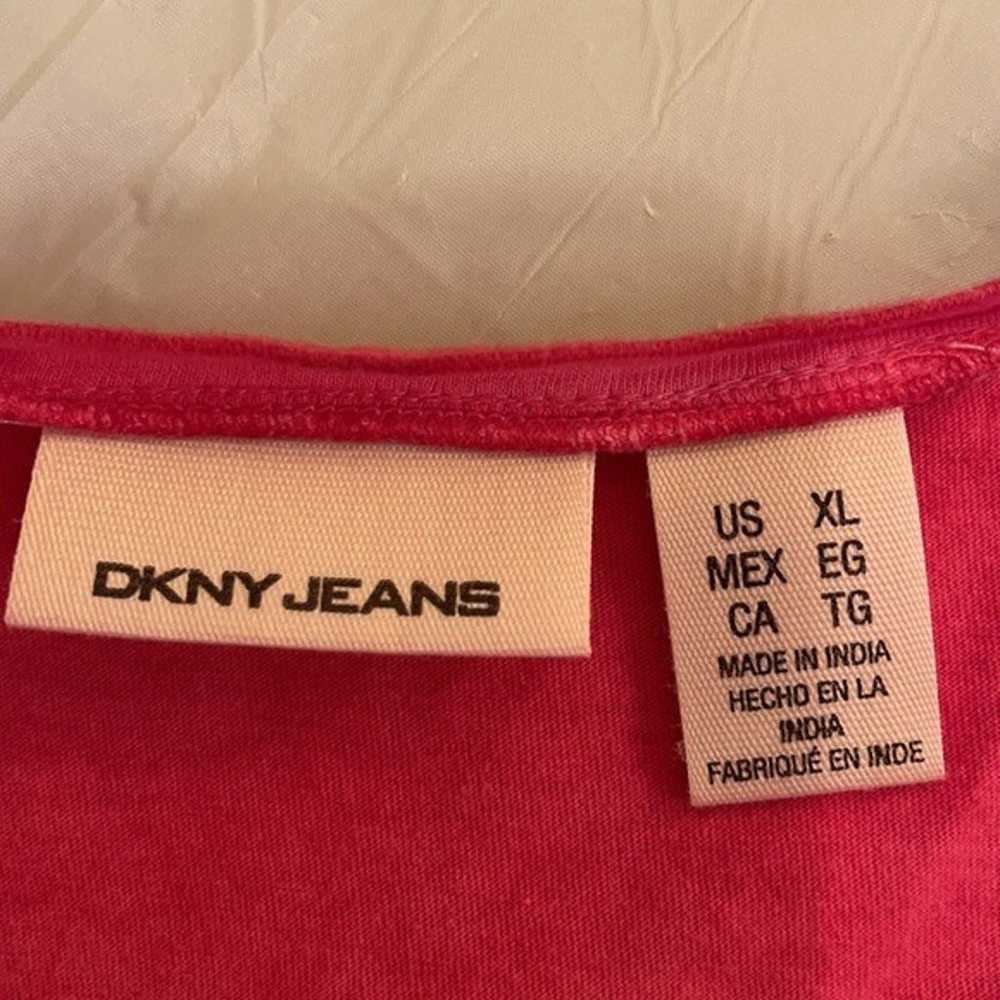 EUC DKNY JEANS Red Tie-Dye Mini T-shirt Dress XL - image 8