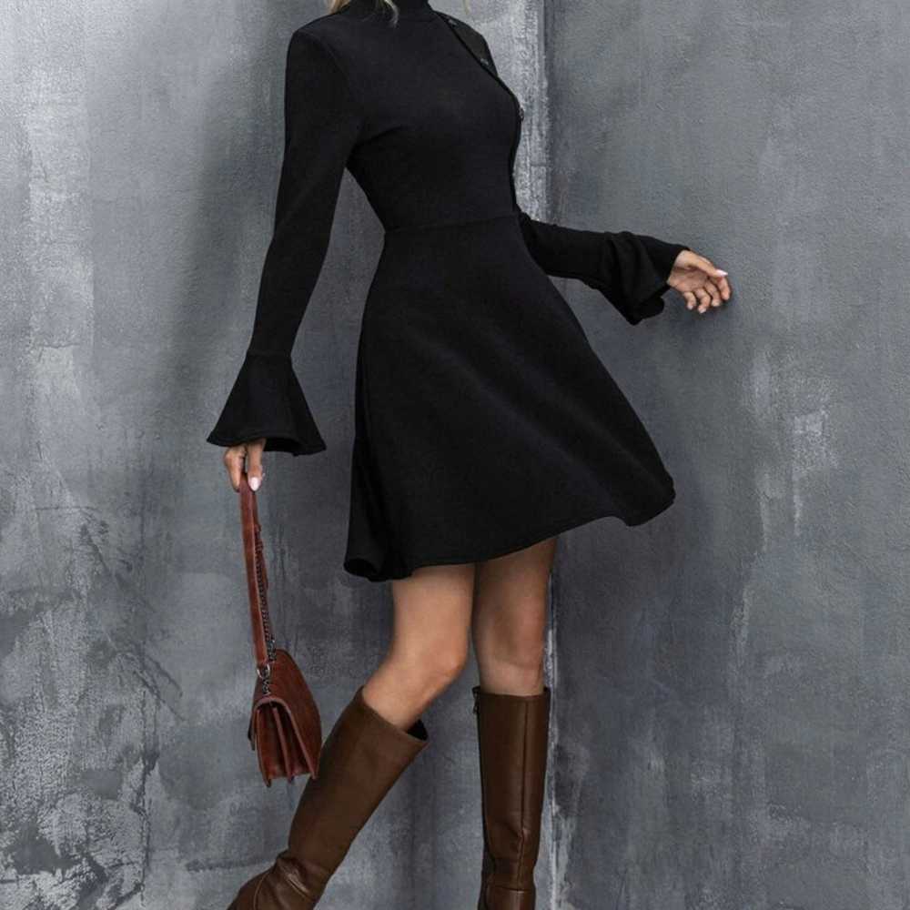 SEXY BLACK FLARE DRESS - image 4