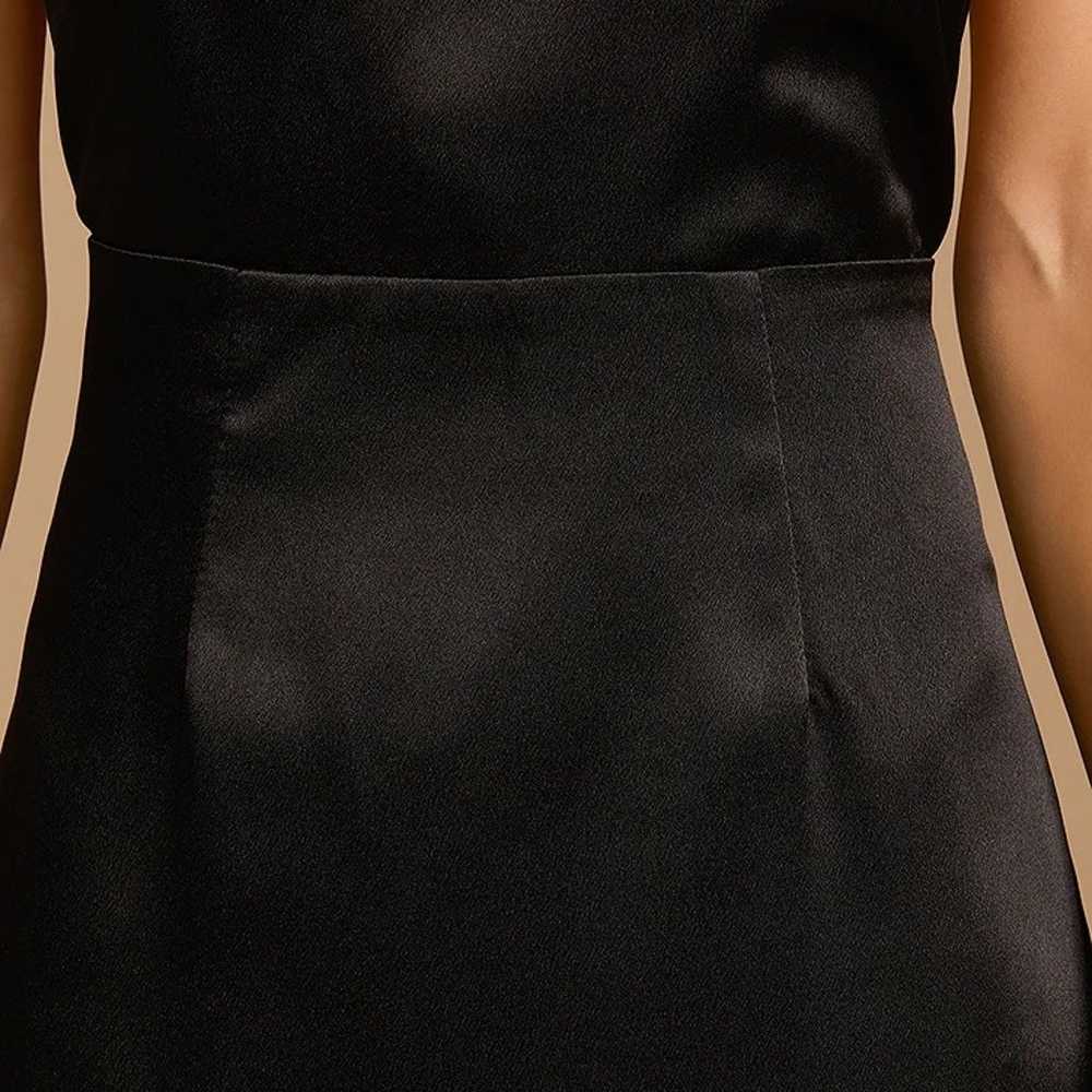 Adoring Attitude Black Satin Column Midi Dress - image 5