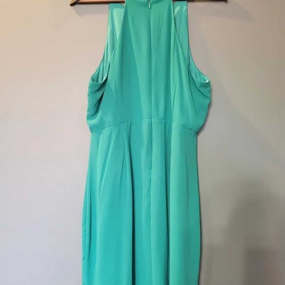 Lulus Green Faux Wrap Pleated Mini Halter Dress S… - image 3