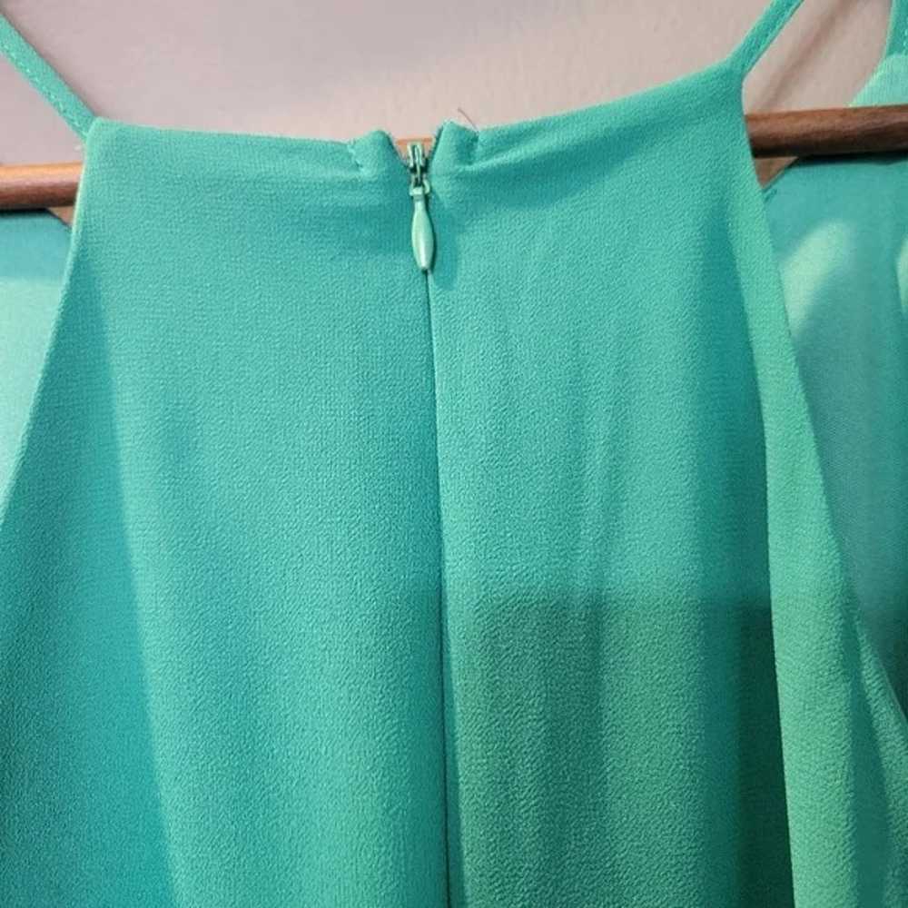 Lulus Green Faux Wrap Pleated Mini Halter Dress S… - image 4