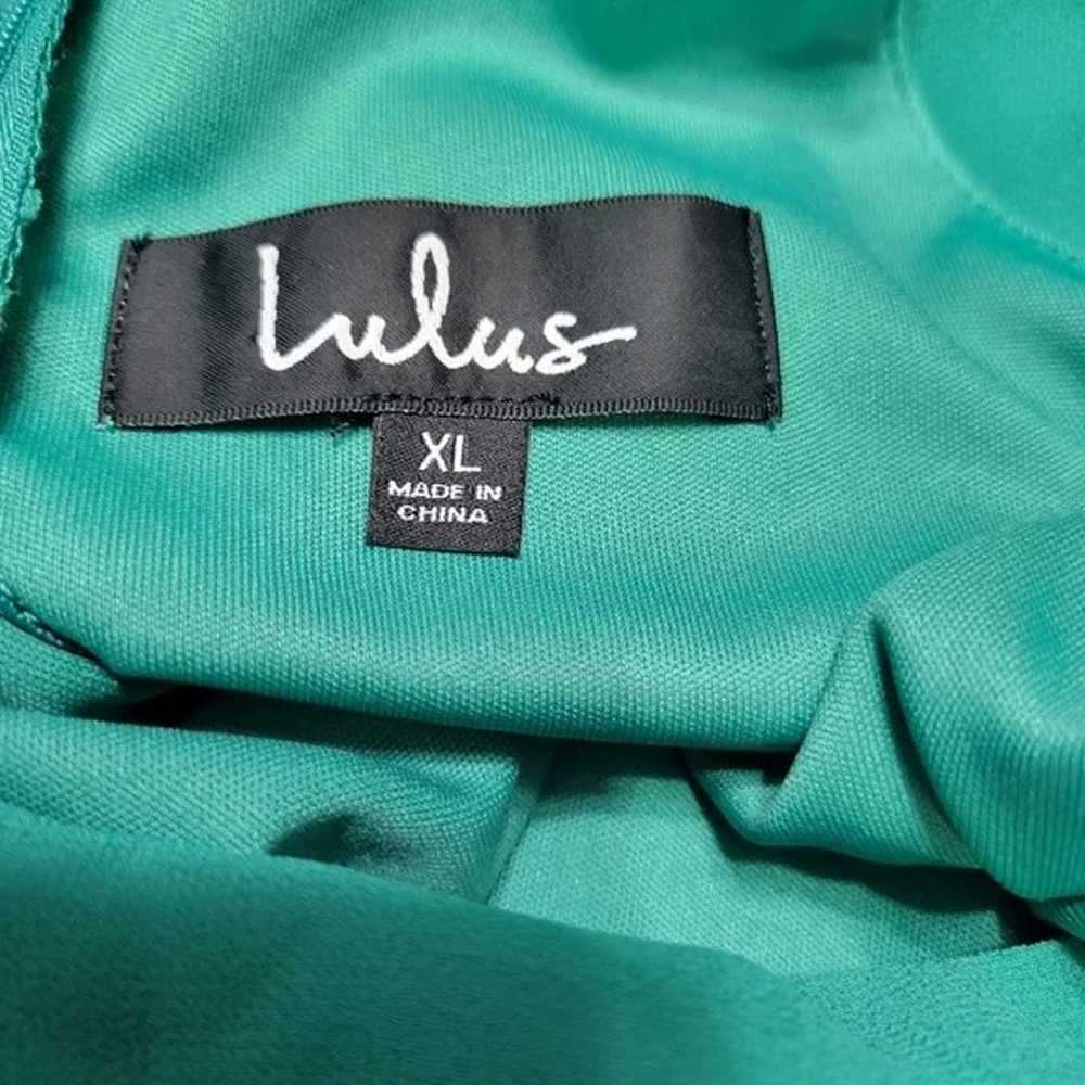 Lulus Green Faux Wrap Pleated Mini Halter Dress S… - image 5