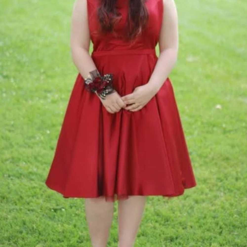 Red fancy prom dress - image 1