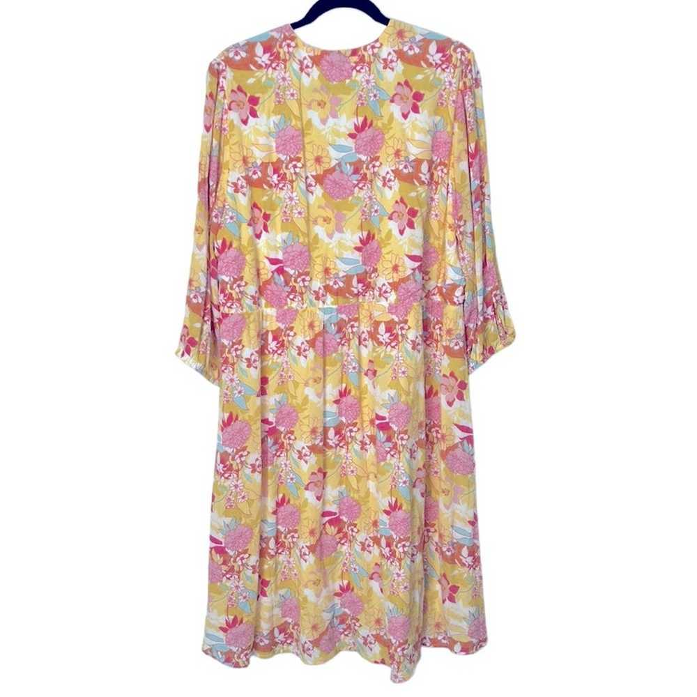 Torrid Peach Floral Gauze Hi-Lo 3/4 sleeve Dress … - image 9