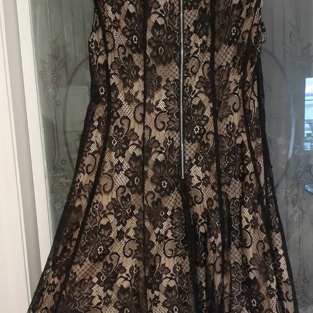 Dressbarn Formal Black Lace Overlay Dres - image 3