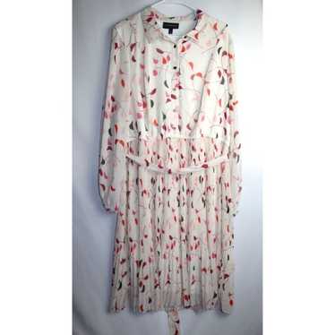 Lane Bryant SZ 20 EUC White Dress with Pink and R… - image 1