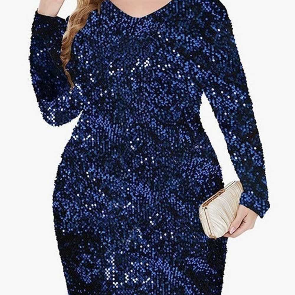 Blue Sequin Dress - Size 18W (similar to standard… - image 2