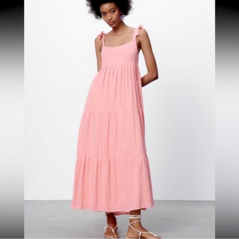 Zara tiered cotton long dress,voluminous, bubbleg… - image 2