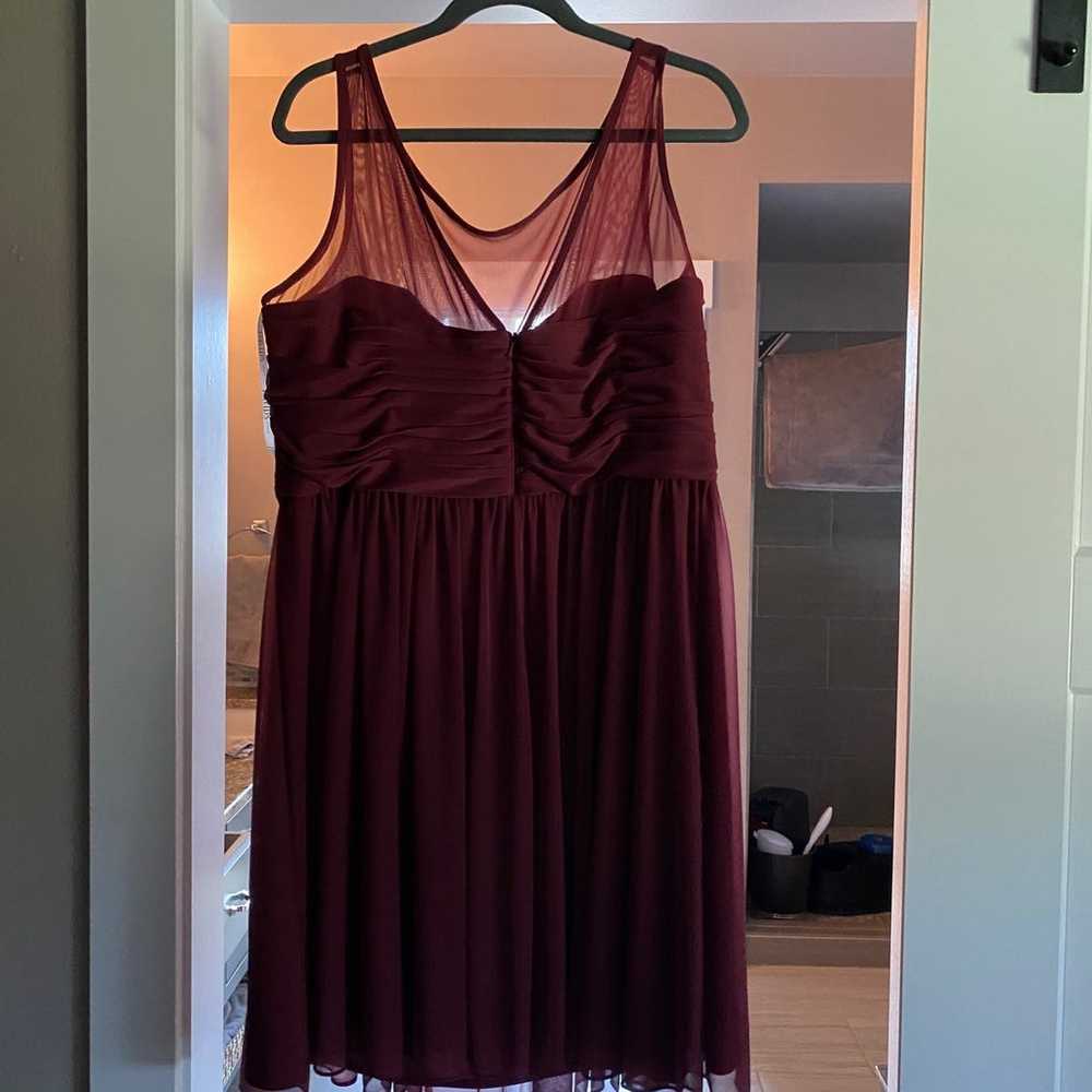 Maroon David’s Bridal bridesmaid dress size 20 - image 3