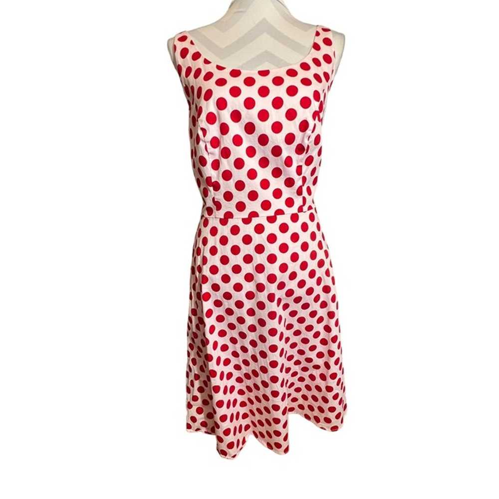 1950s A-Line Insipred Red and White Polka Dot Dre… - image 1