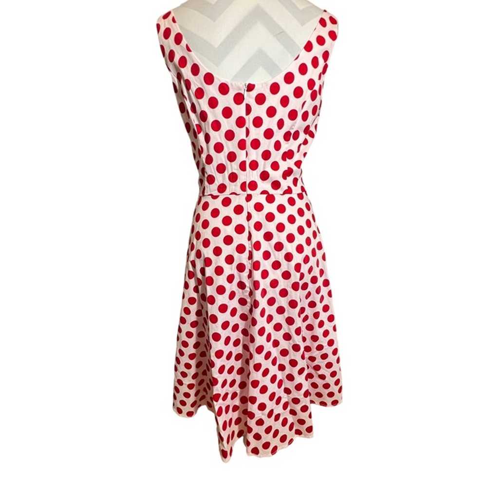 1950s A-Line Insipred Red and White Polka Dot Dre… - image 2